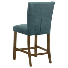 Paxton Brown/Teal Blue 5-piece Round Glass Top Counter Height Dining Set - Ornate Home