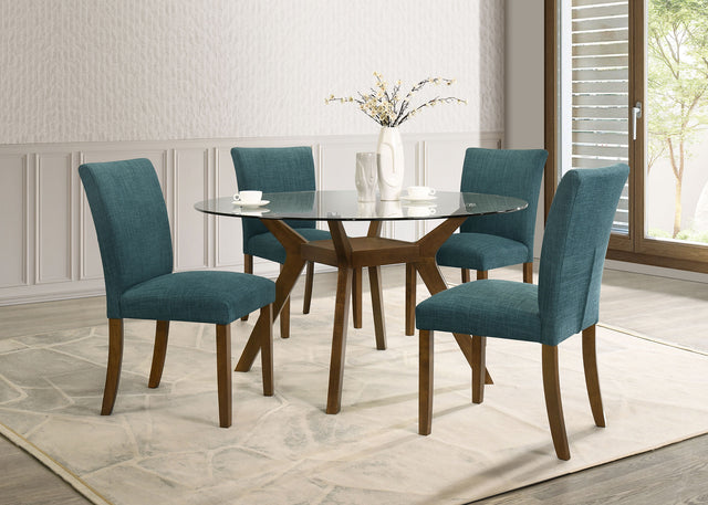 Paxton Brown / Teal Blue Dining Set - Ornate Home