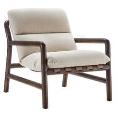 Paxton Dune Fabric Walnut Wood Sling Chair - Ornate Home