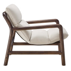Paxton Dune Fabric Walnut Wood Sling Chair - Ornate Home