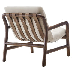 Paxton Dune Fabric Walnut Wood Sling Chair - Ornate Home