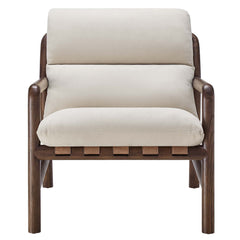 Paxton Dune Fabric Walnut Wood Sling Chair - Ornate Home
