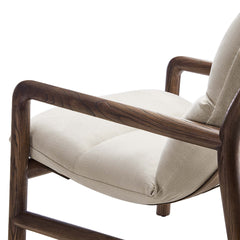 Paxton Dune Fabric Walnut Wood Sling Chair - Ornate Home