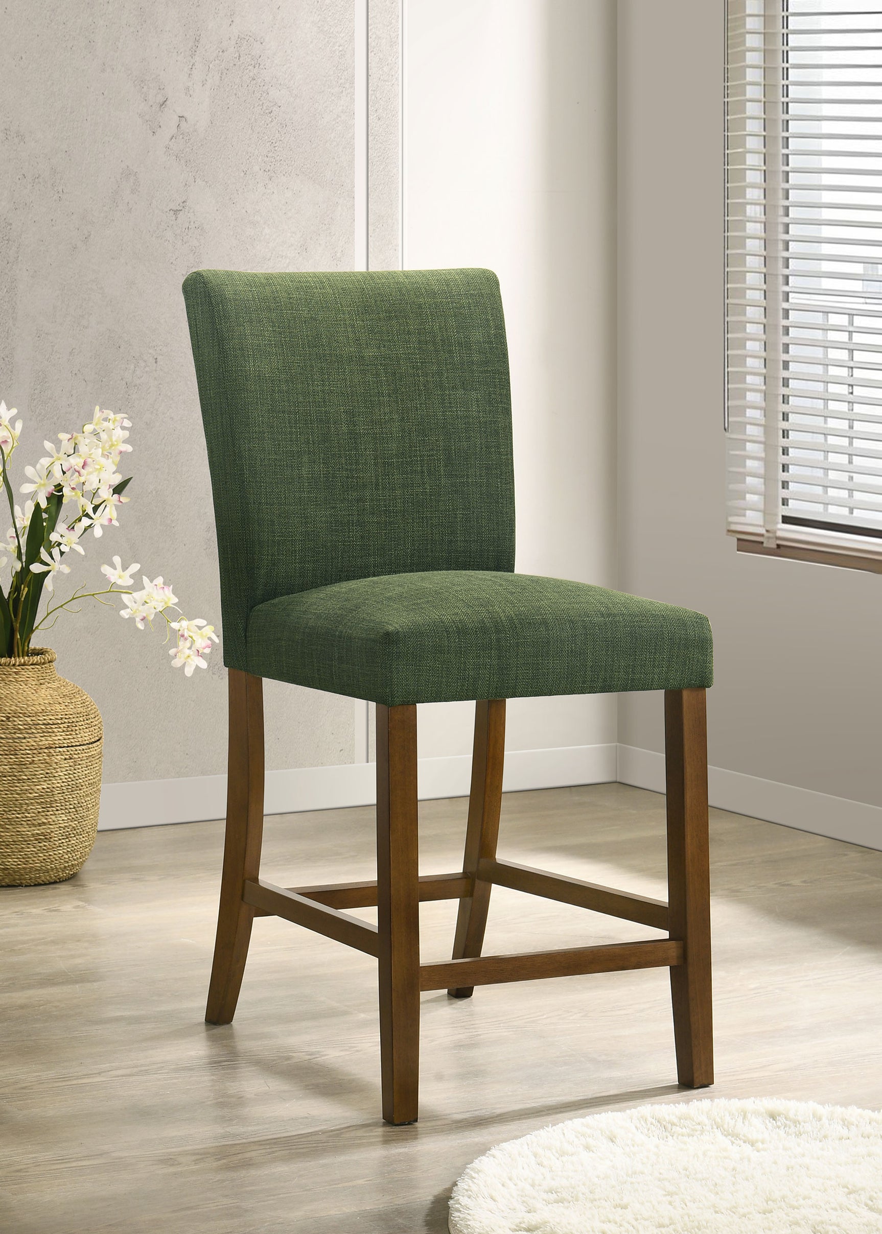 Paxton Green/Brown Upholstered Counter Height Dining Chair (Set of 2) - Ornate Home