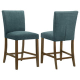 Paxton Teal Blue/Brown Upholstered Counter Height Dining Chair (Set of 2) - Ornate Home