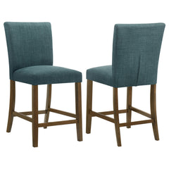 Paxton Teal Blue/Brown Upholstered Counter Height Dining Chair (Set of 2) - Ornate Home