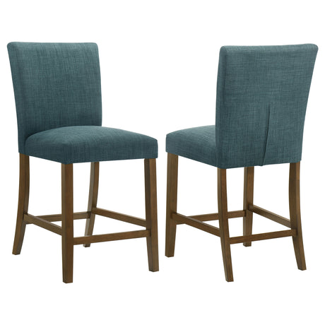 Paxton Teal Blue/Brown Upholstered Counter Height Dining Chair (Set of 2) - Ornate Home
