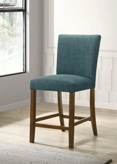 Paxton Teal Blue/Brown Upholstered Counter Height Dining Chair (Set of 2) - Ornate Home
