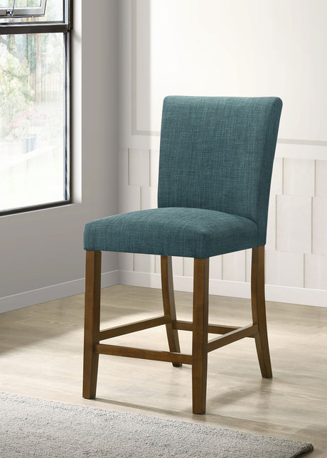 Paxton Teal Blue/Brown Upholstered Counter Height Dining Chair (Set of 2) - Ornate Home
