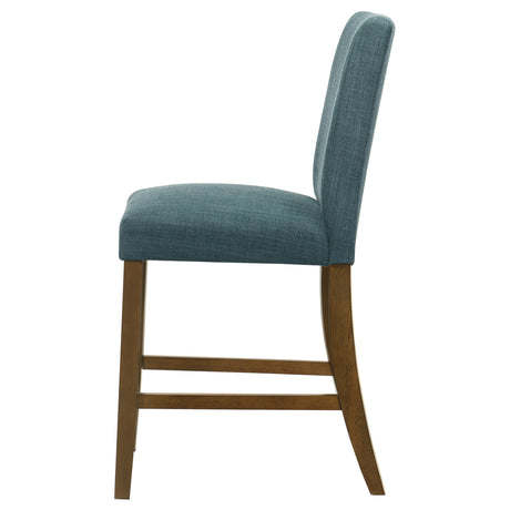 Paxton Teal Blue/Brown Upholstered Counter Height Dining Chair (Set of 2) - Ornate Home