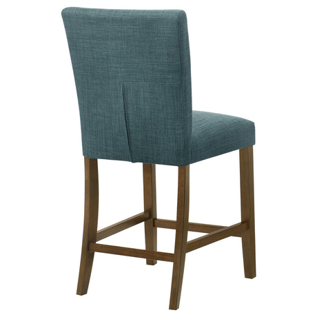 Paxton Teal Blue/Brown Upholstered Counter Height Dining Chair (Set of 2) - Ornate Home