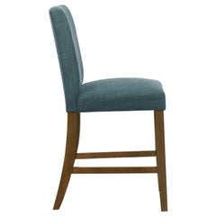 Paxton Teal Blue/Brown Upholstered Counter Height Dining Chair (Set of 2) - Ornate Home