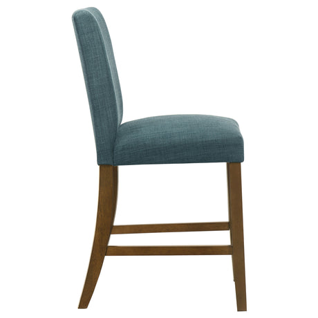 Paxton Teal Blue/Brown Upholstered Counter Height Dining Chair (Set of 2) - Ornate Home