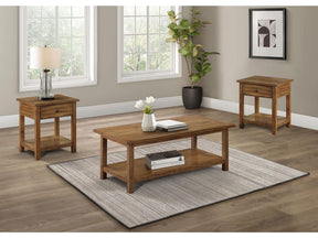 Payne Brown 3-piece Coffee and 1-drawer End Table Set - Ornate Home