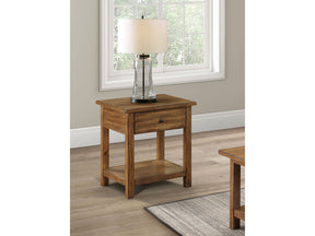 Payne Distressed Brown 1-drawer End Table - Ornate Home