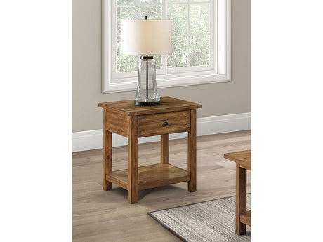 Payne Distressed Brown 1-drawer End Table - Ornate Home