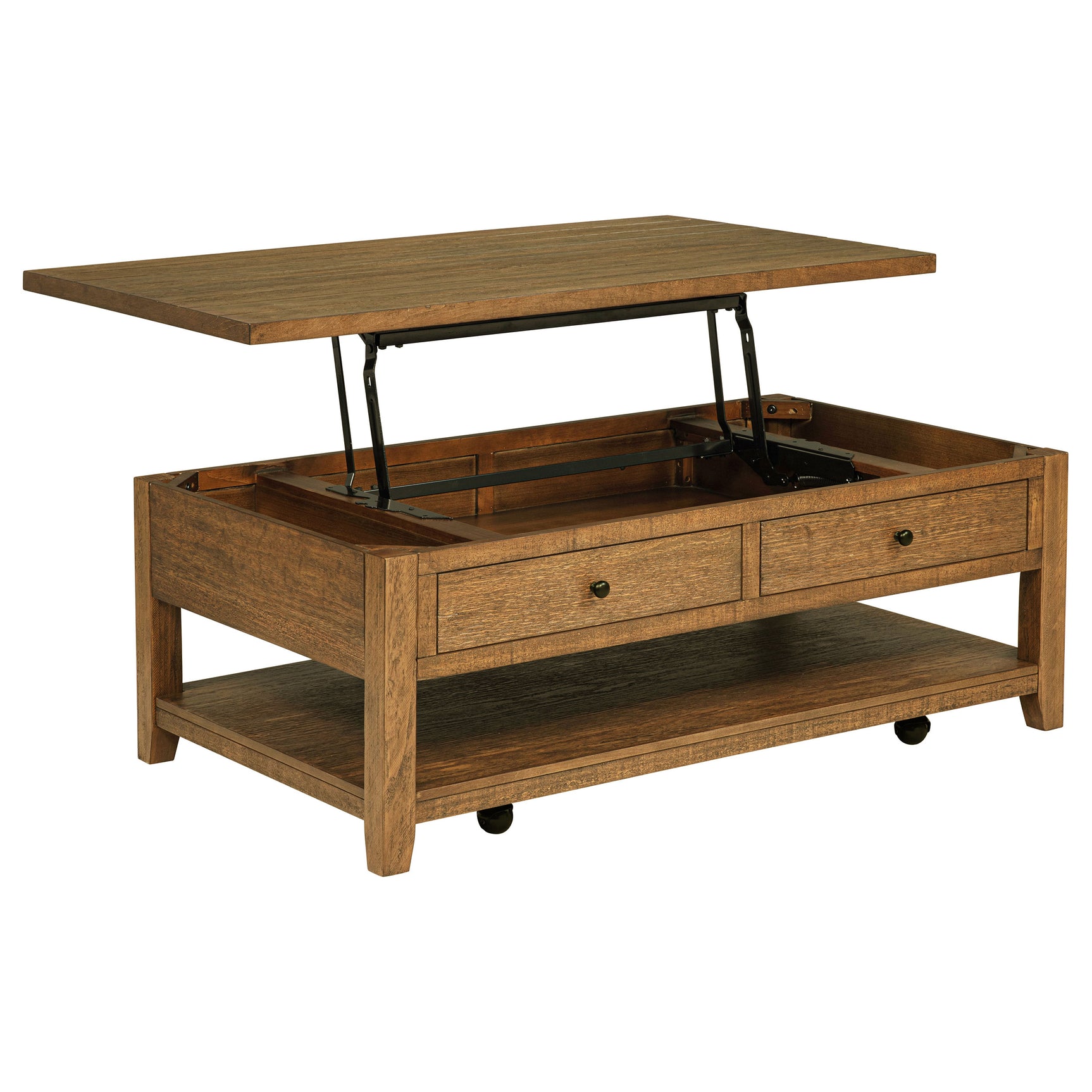 Payne Distressed Brown 48-inch Mobile Lift Top Coffee Table - Ornate Home