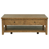 Payne Distressed Brown 48-inch Mobile Lift Top Coffee Table - Ornate Home