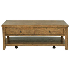Payne Distressed Brown 48-inch Mobile Lift Top Coffee Table - Ornate Home