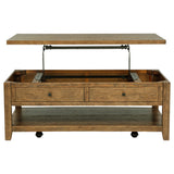 Payne Distressed Brown 48-inch Mobile Lift Top Coffee Table - Ornate Home