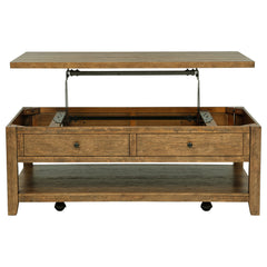 Payne Distressed Brown 48-inch Mobile Lift Top Coffee Table - Ornate Home