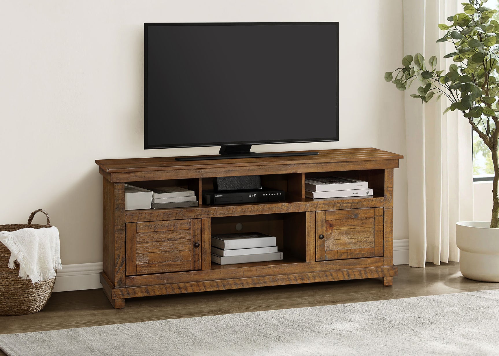 Payne Distressed Brown 60" TV Stand - Ornate Home