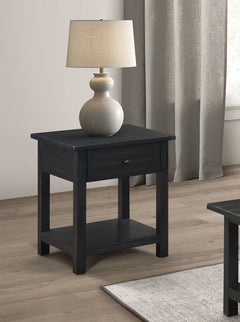 Payne Distressed Java 1-drawer End Table - Ornate Home