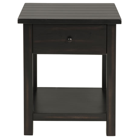 Payne Distressed Java 1-drawer End Table - Ornate Home