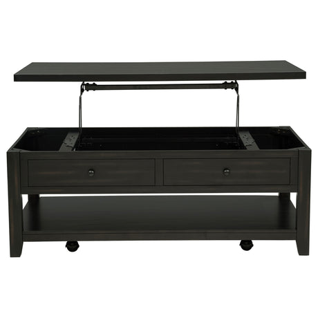 Payne Distressed Java 48-inch Mobile Lift Top Coffee Table - Ornate Home