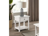 Payne Distressed White 1-drawer End Table - Ornate Home