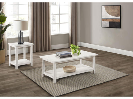 Payne Distressed White 2-piece Coffee and End Table Set - Ornate Home
