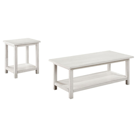 Payne Distressed White 2-piece Coffee and End Table Set - Ornate Home