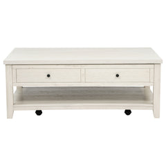 Payne Distressed White 48-inch Mobile Lift Top Coffee Table - Ornate Home