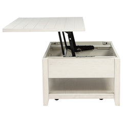 Payne Distressed White 48-inch Mobile Lift Top Coffee Table - Ornate Home