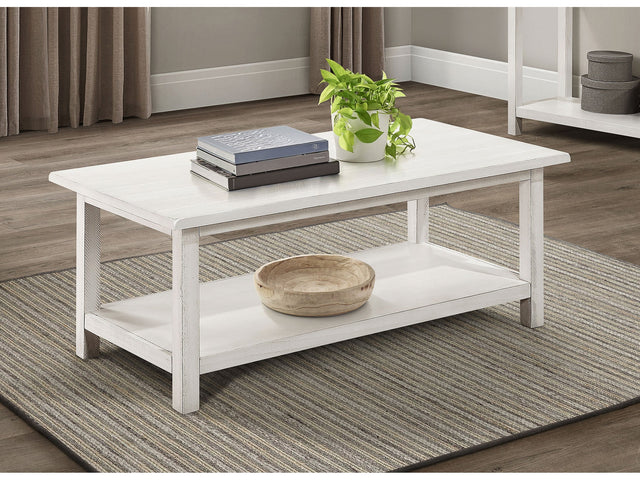 Payne Distressed White Coffee Table - Ornate Home