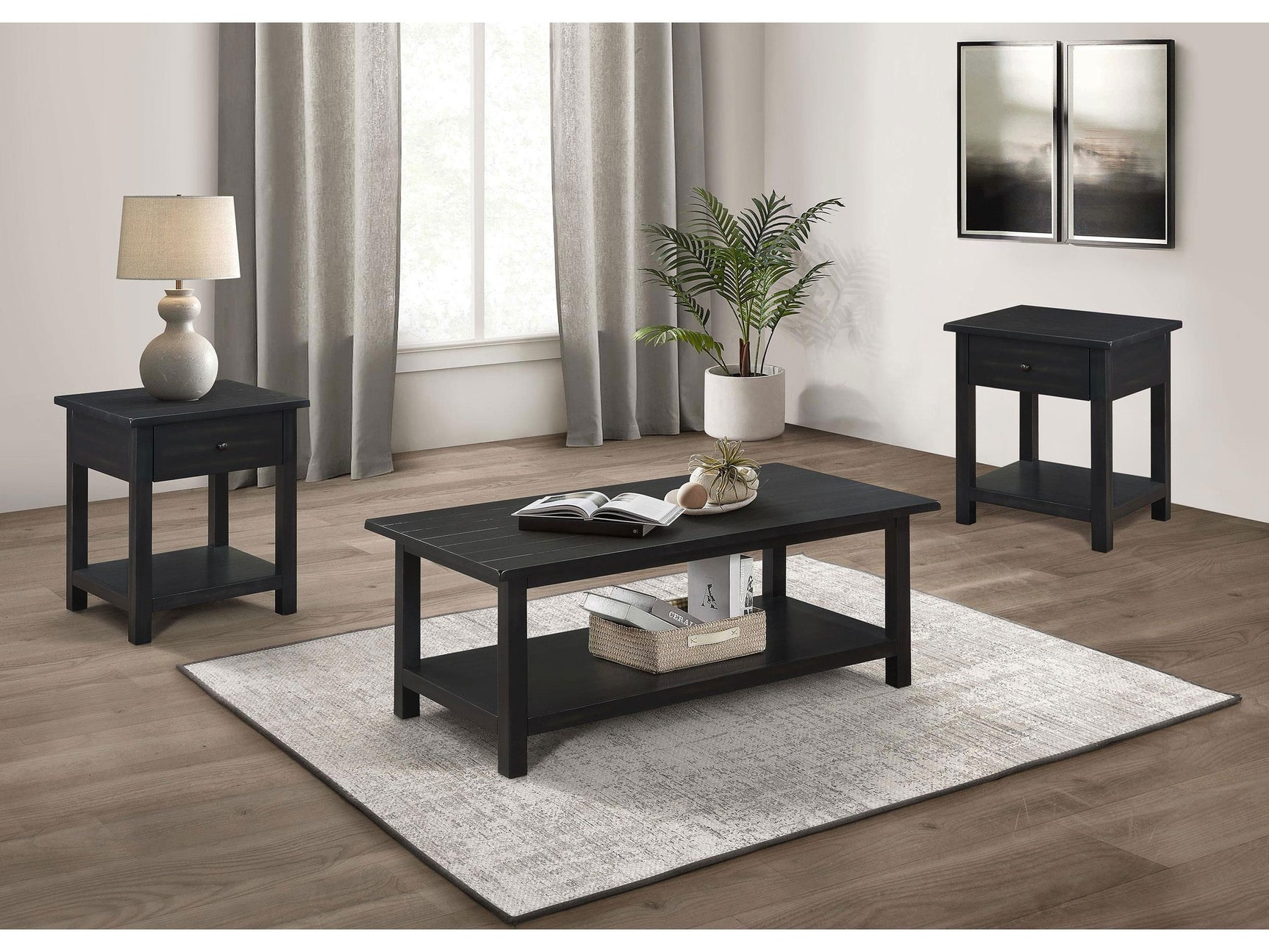 Payne Java 3-piece Coffee and 1-drawer End Table Set - Ornate Home