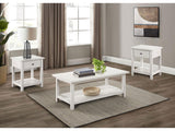 Payne White 3-piece Coffee and 1-drawer End Table Set - Ornate Home
