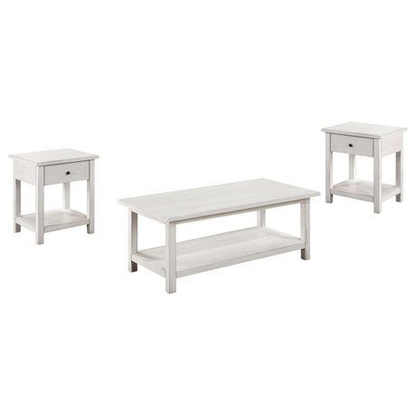 Payne White 3-piece Coffee and 1-drawer End Table Set - Ornate Home