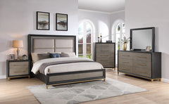 Payson Black/Brown Queen Panel Bed - Ornate Home