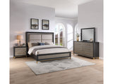 Payson Black/Brown Upholstered Panel Bedroom Set - Ornate Home