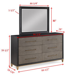 Payson Black/Brown Upholstered Panel Bedroom Set - Ornate Home