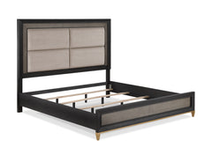 Payson Black/Brown Upholstered Panel Bedroom Set - Ornate Home