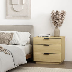 Payton Nightstand in Natural Oak and Black - Ornate Home