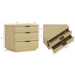 Payton Nightstand in Natural Oak and Black - Ornate Home
