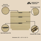 Payton Nightstand in Natural Oak and Black - Ornate Home