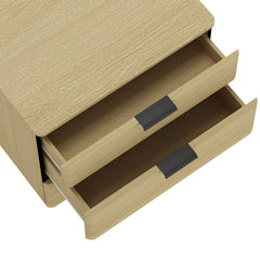 Payton Nightstand in Natural Oak and Black - Ornate Home