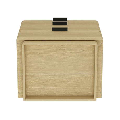 Payton Nightstand in Natural Oak and Black - Ornate Home