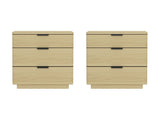 Payton Nightstand in Natural Oak and Black (set of 2) - Ornate Home