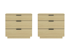 Payton Nightstand in Natural Oak and Black (set of 2) - Ornate Home