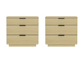 Payton Nightstand in Natural Oak and Black (set of 2) - Ornate Home